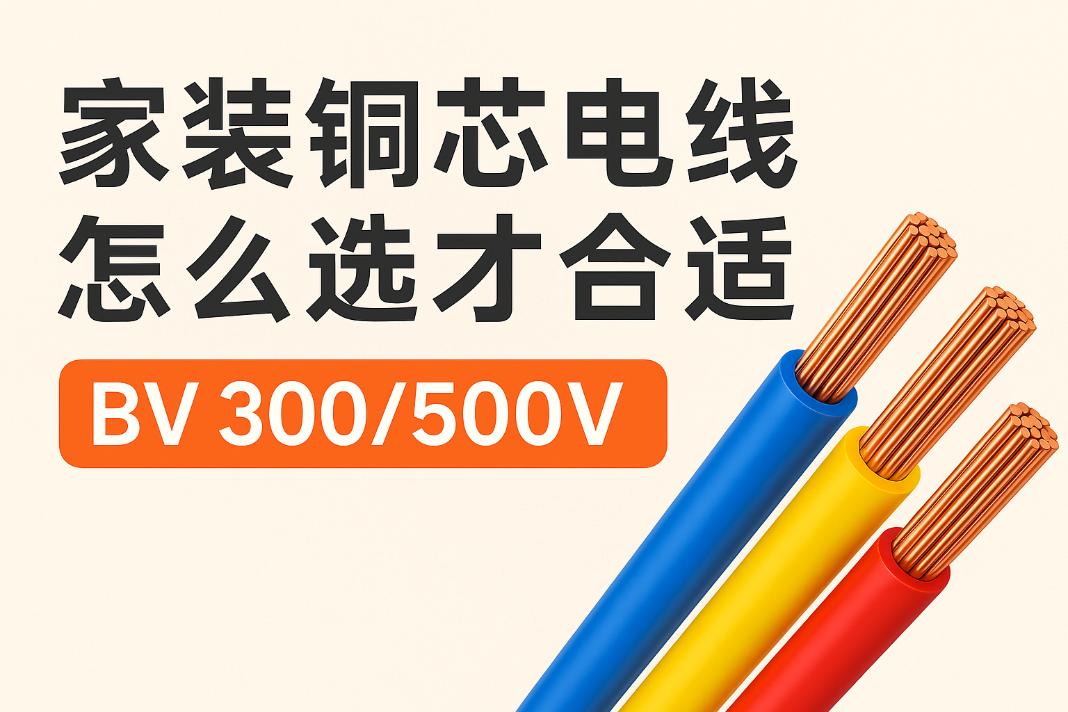 家裝銅芯電線怎么選才合適 BV 300/500V ？